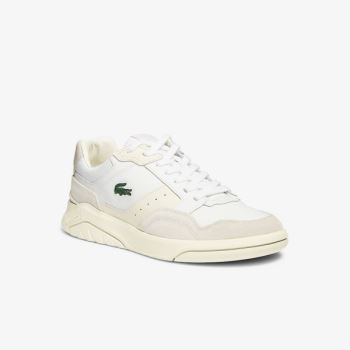 Lacoste Men’s Game Advance Luxe Leather and Suede Sneakers Pánské - Tenisky Bílé / Šedé | CZ-M